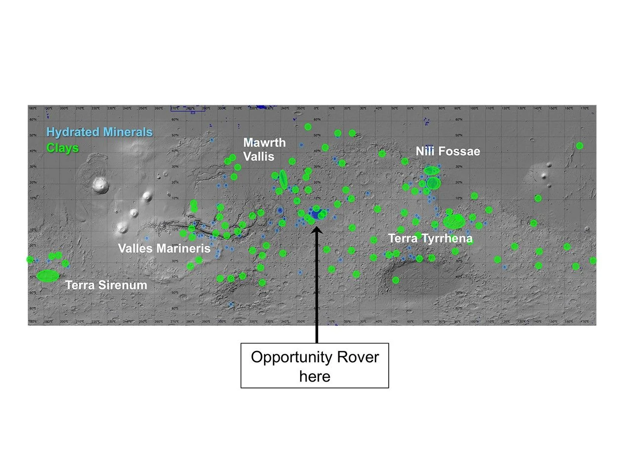 NASA observations of hydrated minerals on Mars